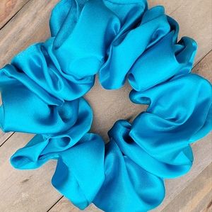 Teal Large Satin Scrunchies full